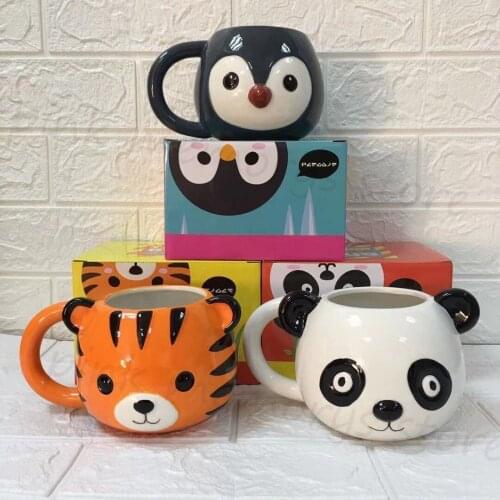 Cute Cartoon Animal Mug 3D Three-dimensional Ceramic Cup Childrens Gift Home Decoration Breakfast Cup Coffee Cup Water Cup