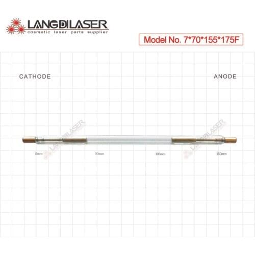 Q-switched nd : yag laser lamp , size : 7*75*155*175F - pole , xenon arc flash lamp for 1064nm and 532nm YAG laser system