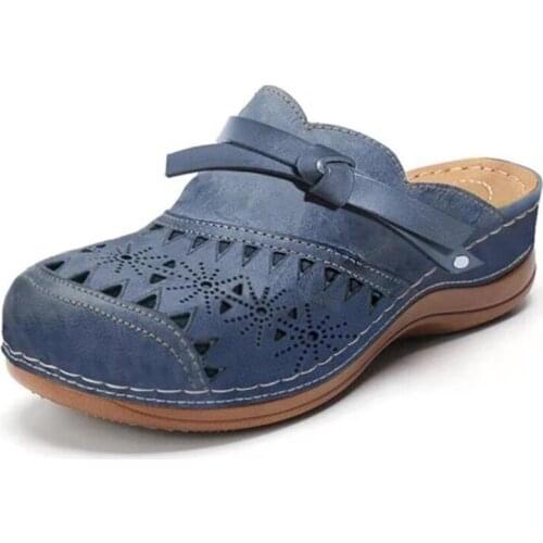 Summer Womens Slippers 2021 Vintage Roman Woman Shoes Casual Wedge Platform Sandals Hollow Comfort Beach Shoe Female Flip Flops