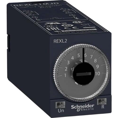 REXL2TMBD Modular timing relay, 5 A, 2 CO, 0.1 s..100 h, on-Delay, 24 V DC