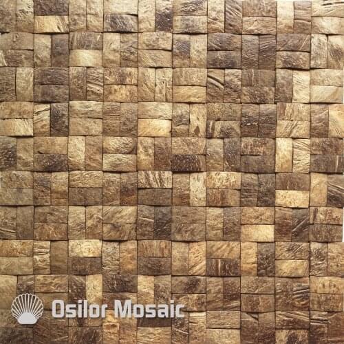 Southeast Asia style natural 100% coconut shell mosaic tile for home decoration