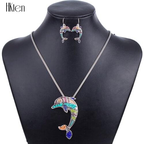 MS1504263Fashion Jewelry Sets Hight Quality Necklace Sets For Women Jewelry Silver Plated Beads Dolphin Unique Design Party Gift