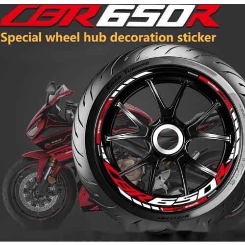 Motorcycle Wheel Stickers Tire Reflective Letters Waterproof for Honda Cbr650r