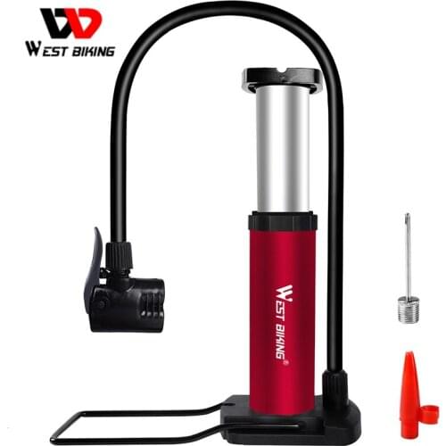 WEST BIKING Bike Pump 100PSI Pressure Bicycle Alloy Floor Air Pump Without Gauge MTB Bike Cycling Tire Inflator Presta Schrader