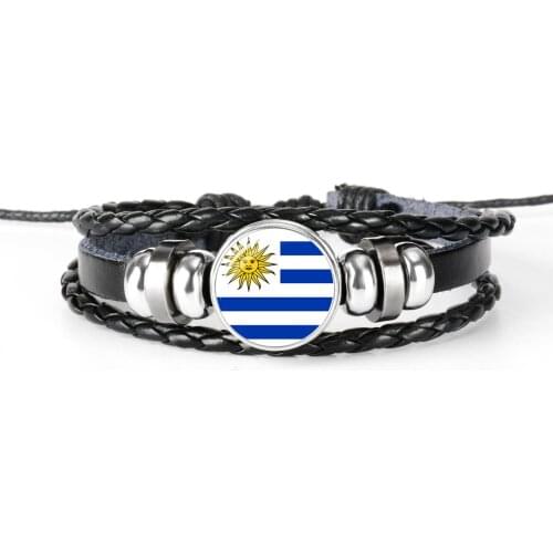 2018 New Fashion Uruguay Uzbekistan National Flag Bangle Bracelet For Men And Women Jewelry Friendship Gift for Football Fans