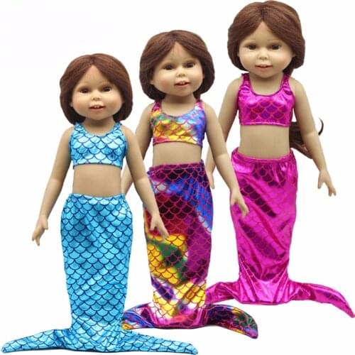 New Style colorfull Little Mermaid Tail Costume Outfit Doll Clothes for 18" dolls Dress Favorite Mermaid Gift Best