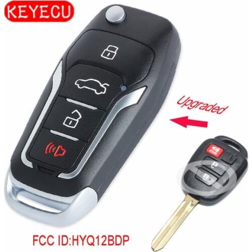 Keyecu Upgraded Flip Remote Car Key Fob for Toyota RAV4 Tacoma 2014-2016 / Scion xB 2013-2015 314MHz H Chip FCC ID: HYQ12BDP