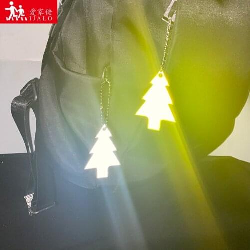 ORAFOL 600 Light Christmas tree Reflector Reflective waterproof keychain key ring reflective bag pendant for traffic safety
