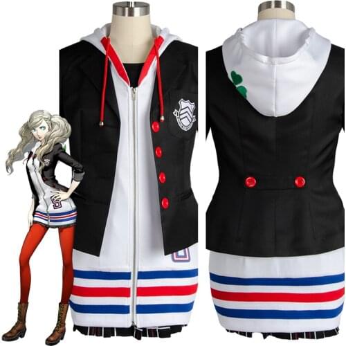 Persona 5 Anne Takamaki Dress Cosplay Costume Christmas Halloween Jacket Coat Dress Skirt Shirt Stockings for Girl Woman