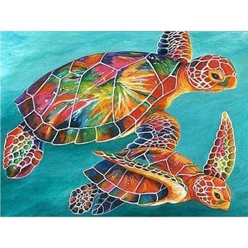 Full Square/round Diamond 5D DIY Diamond Painting Coloured tortoise Embroidery Cross Stitch Rhinestone Mosaic Home Decor