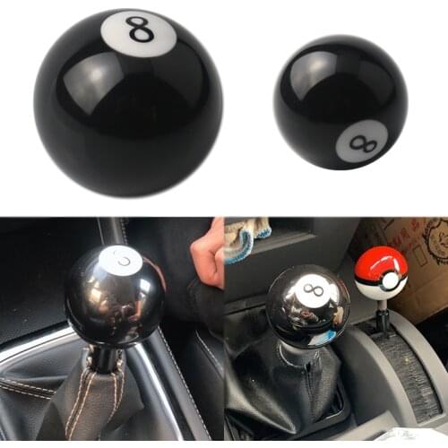 Black 8 eight Pool Billiard Ball Gear Shift Knob w/ Adapter Universal Vehicle AT/MT Shifter Lever Head