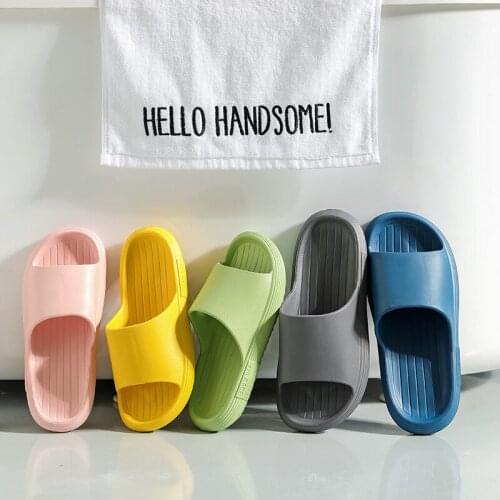 Women Thick Platform Indoor Shoes Summer Soft EVA Couples Sandals Integrated Anti-slip Slippers Bathroom Slides Zapatos De Mujer