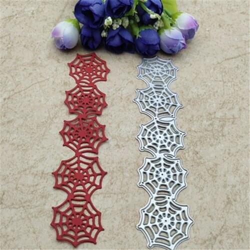 Halloween Spider Web Lace Border Edge Metal Cutting Dies Stencils For Card Making Decorative Embossing Suit Paper Cards Stamp