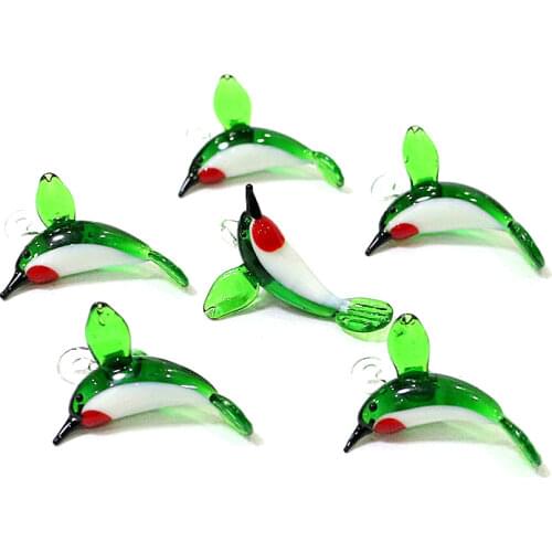 Custom handmade colored glass hummingbird figurines Easter high quality cartoon animal pendant home gardening decoration statue