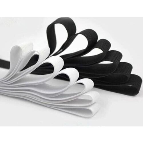 High Quality Elastic Tape Accessory Seams White And Black Rubber Band Waist Band Sewing Accessories 5 Yards 3mm 6mm Stretch Rope