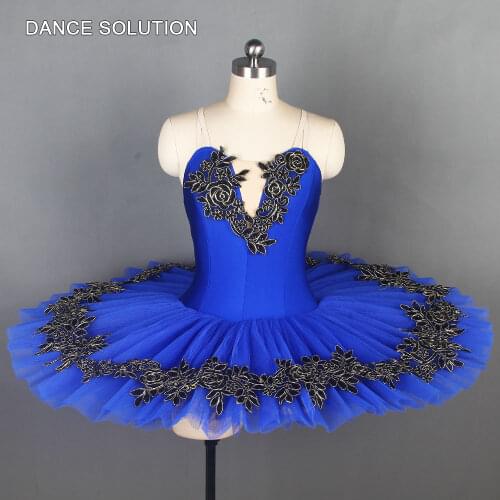 Royal Blue Spandex Bodice Pre-professional Leotard Tutu for Women & Girl Ballerina Solo Dancewear Stage Ballet Costumes BLL107