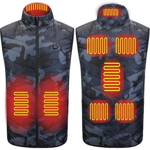 9/8/4/2 Areas Men Heatd Vest Winter USB lnfrared Electrical Heated Waistcoat High quality Thermal Heating Jacket Mens Vest