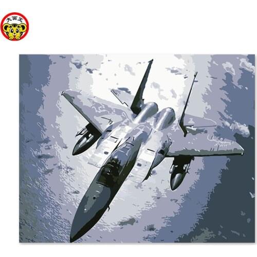 Painting by numbers art paint by number Military fighter model new modern