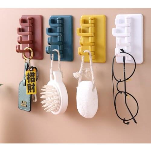 1PC Towel Hook Plastic Door Hanger Self Adhesive Wall Hanger Hat Racks Key Hanger Wall Organizer Home Decor Key Holder