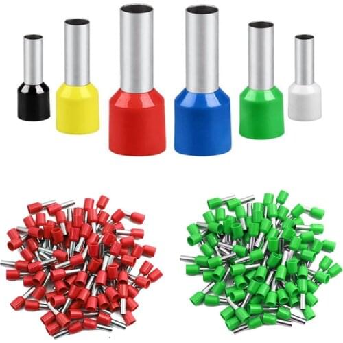 100pcs E1508 E1510 Ferrules Block Cord End Wire Connector Electrical Crimp Terminals for Cable 1.5mm2, 16 AWG