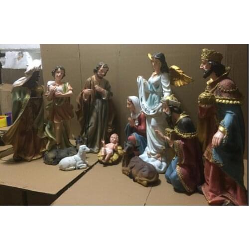 14-50cm 12piece set European and American high-quality goods Christmas manger Baby Jesus was decorated figures Sculpture statue