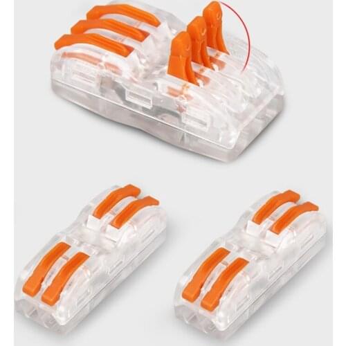 2/5/10pcs Conector Wire Connector Mini Fast Universal Compact Wiring Conductor Push-in Terminal Block Tansparent