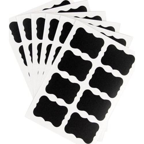 48pcs Waterproof Chalkboard Stickers Kitchen Spice Bottle Label Home Jam Jar Tags Blackboard Labels Home Decorations Organizer