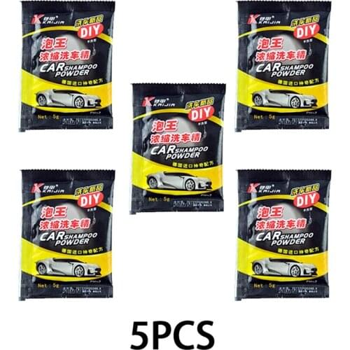 5PCS Auto Household Foam Cleaner All-Purpose Cleaner Car Shampoo Powder Concentrated Car Wash Essence Cleaner