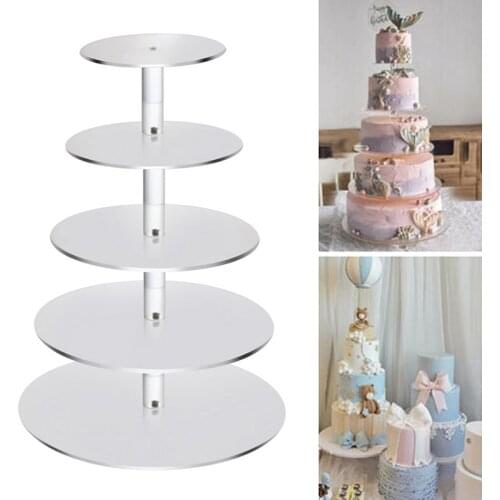 6 Tier Transparent Acrylic Cake Stand Wedding Birthday Party Cake Display Stand