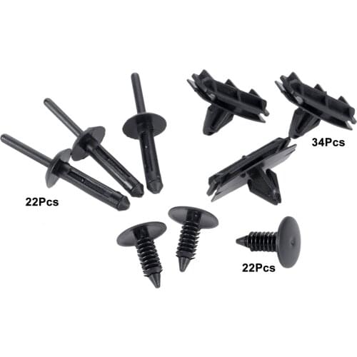 78Pcs Car Plastic Clip Rivet Car Nut Riveter Fastener Replacement Bumper Fender Retainer Clip Kit for 2007-2017 Jeep Wrangler