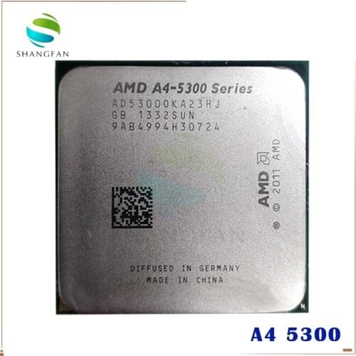 AMD A4-Series A4-5300 A4 5300 A4 5300K 5300B 3.4 GHz Dual-Core CPU AD530BOKA23HJ AD5300OKA23HJ Socket FM2