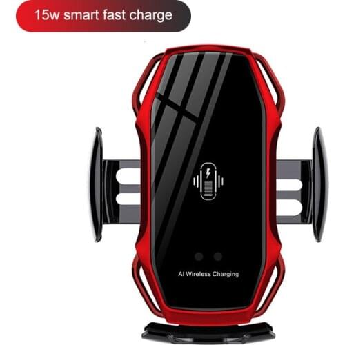 15w Smart infrared sensor car wireless charger Magic clip automatic car phone holder wireless charger