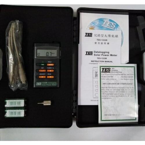TES-1333R RS-232 Interface Datalogging Solar Power Meter