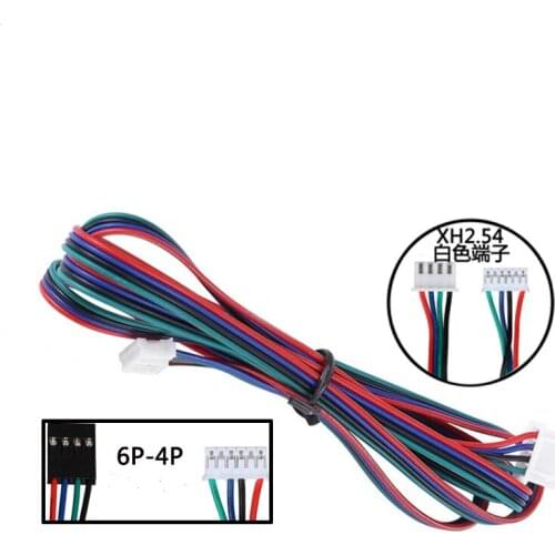1000/2000mm 17 stepper motor cable assembly RepRap motor wiring 4pin to 6pin cable 42 motor wire XH2.54 connector nema 17 wire