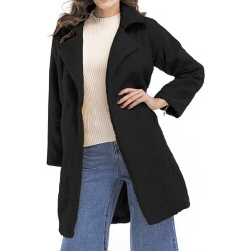 Cashmere Coat Solid Mid-length Woolen White Coat Casual Woman Jacket Autumn Winter Coats for Women Top 2021 New Elegant Clothes