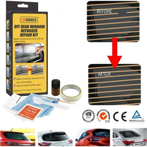 Car DIY Rear Window Defogger Repair Kit Conduct Electricity Glue For Repair Scratched Broken Rear Window Defogger Grid Lines