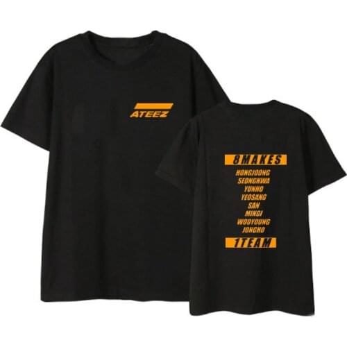 Kpop ATEEZ Korean Team Album Shirts Streetwear Casual Loose Tshirt T Shirt Short Sleeve Tops T-shirt DX909