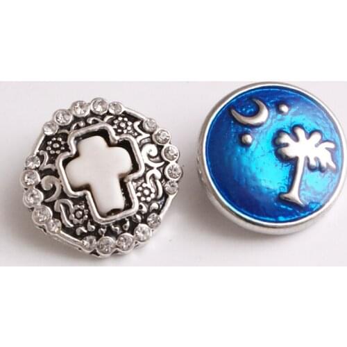 Xh3051 CROSS US states 18mm Metal Snap button
