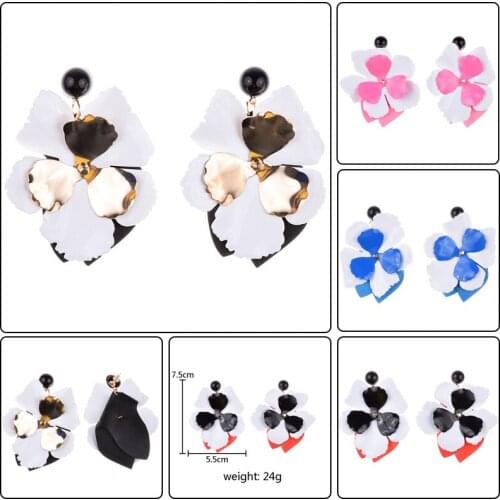 Layered Flower Drop Earrings For Women Fashion Brand Wedding Party Gifts Trendy Special Statement Wholesale
