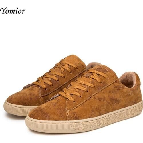 Yomior 2019 Spring New Casual British Men Shoes Breathable High Quality Designer Genuine Cow Leather Loafers Fashion Sneakers