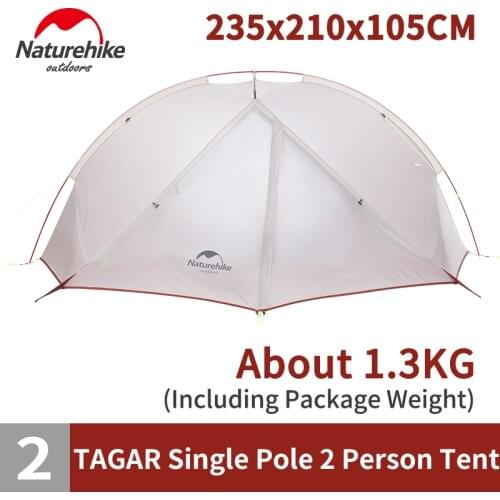 Naturehike TAGAR Outdoor 1.3kg Ultralight Camping Tent 20D Portable 2 Persons Travel Tent Aluminum Alloy Rod Windproof Rainproof