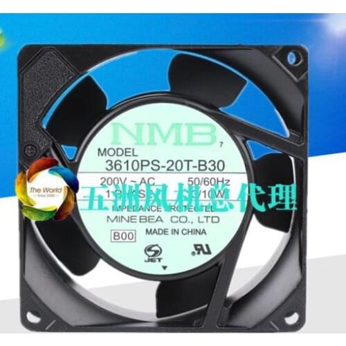 NMB-MAT 3610PS-20T-B30 AC 200V 13W 92x92x25mm Server Cooling Fan