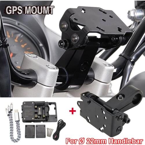 NEW GPS Mount Universal For Ø 22mm Handlebar Motorcycle Accessories Black Phone Bracket Holder