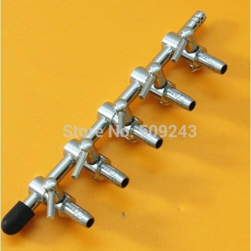 New 1pc Metal Air distributor valve 5 way valve Switch Regulator Air Flow Controller for Aquarium Air Pumps