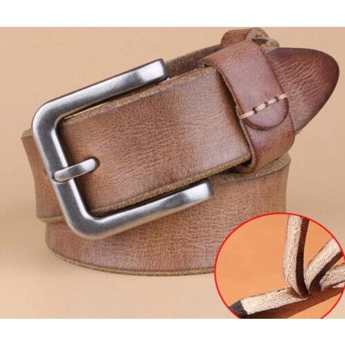 Personalized Fashion Belt Mens New Style Pin Buckle Cowhide Belt Retro Business Belt