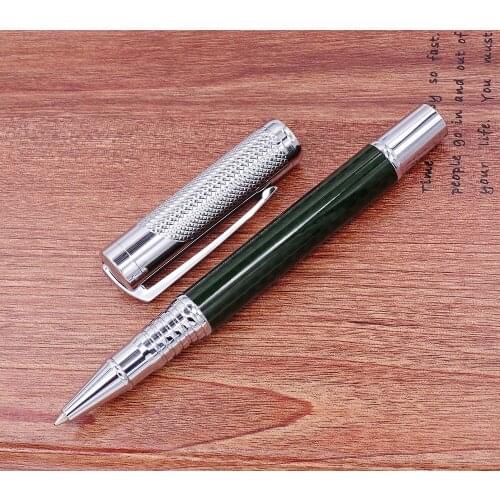 Fuliwen Carbon Fiber Exquisite Rollerball Pen with Smooth Refill , Fashion Dark Green Quality Writing Pen for Office Business