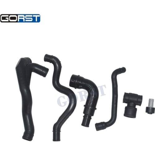 6Pcs Engine Kit Crankcase Breather Hose 06A103213F For Vw Golf For Audi A4 TT 1.8T Oil Breather Vacuum Vent Hose