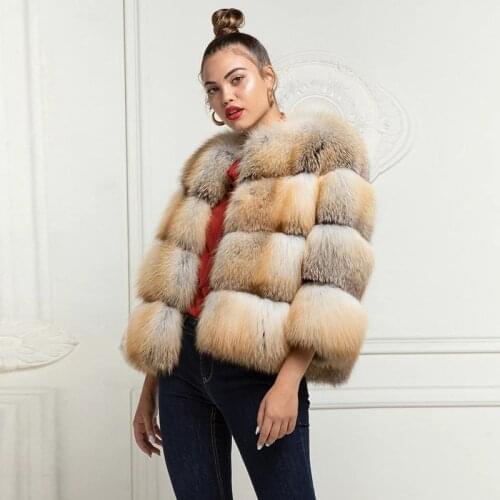 FURSARCA 60cm Real Fox Fur Womens Winter Coats 2021 Fashion High Quality Long Fur Gradient Thick Warm Teddy Coat Plus Size 3XL