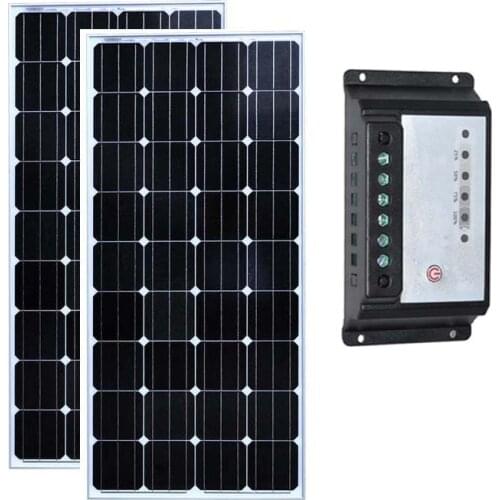 Solar Kit 300w 24v Pannello Solare 12v 150w 2 Pcs Bateria Solar Solar Charge Controller 12v/24v 20A PWM Caravan Motorhome Phone