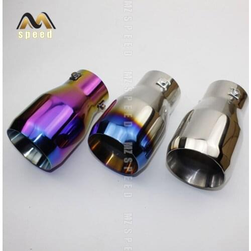 Universal Car Rear Round Exhaust Pipe Tail Muffler Tip Chrome Stainless Steel Automobile Muffler Tip Replacement For Auto Acce